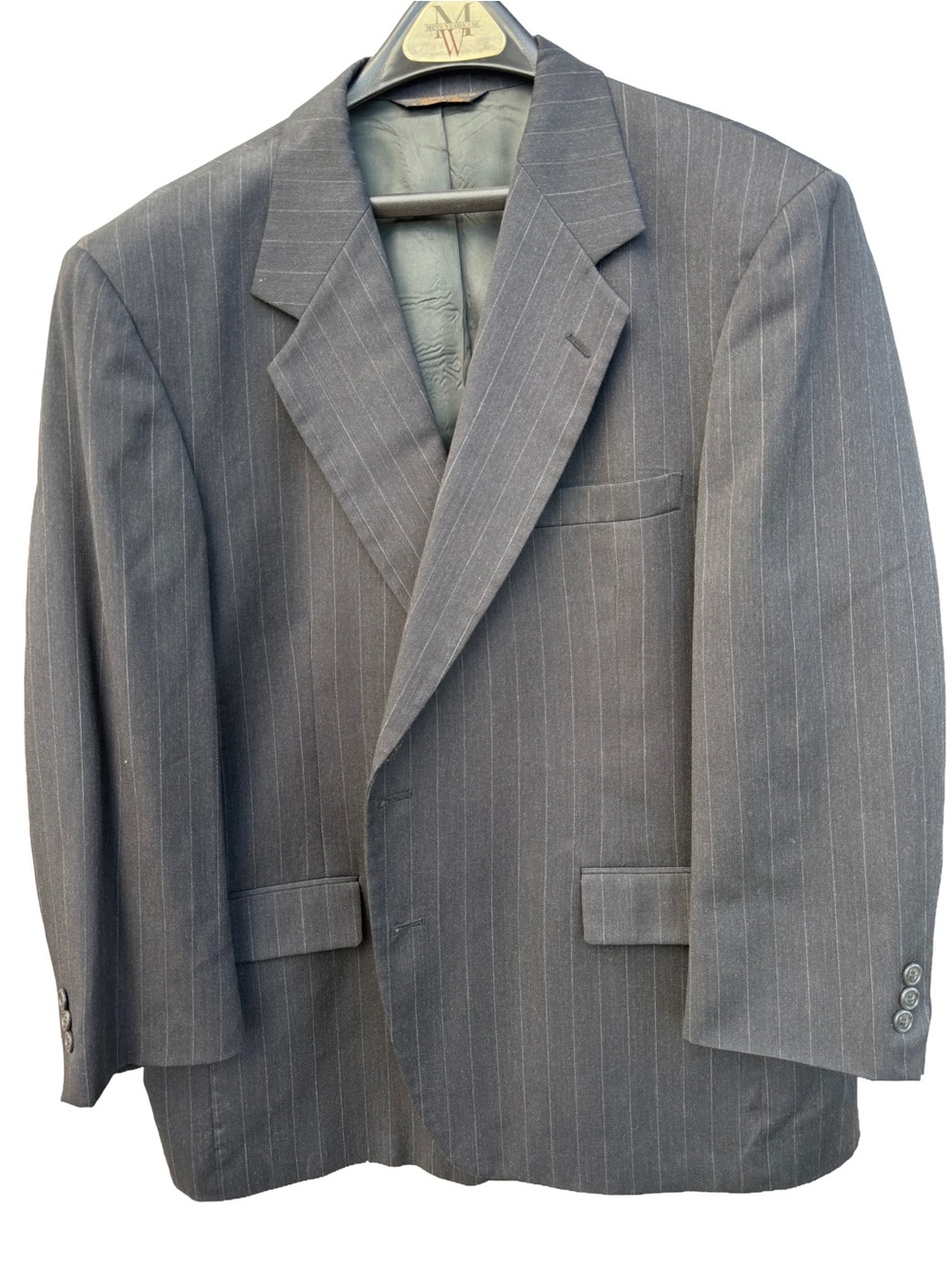 VTG Botany 500 Couture Blazer Jacket Mens 46R Gray Pinstripe Made In USA Preppy
